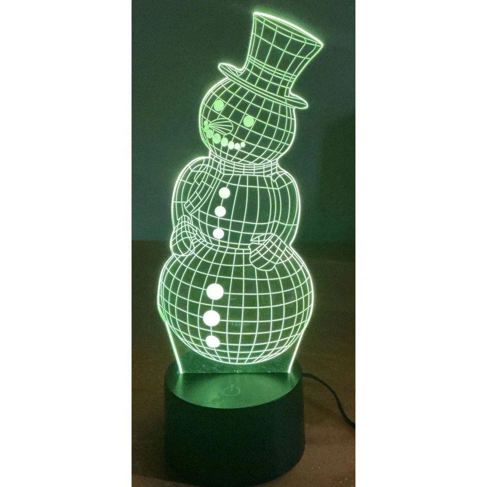 Decomantra USB Christmas Snowman Light, Seven Color Battery Or USB Power, Tested